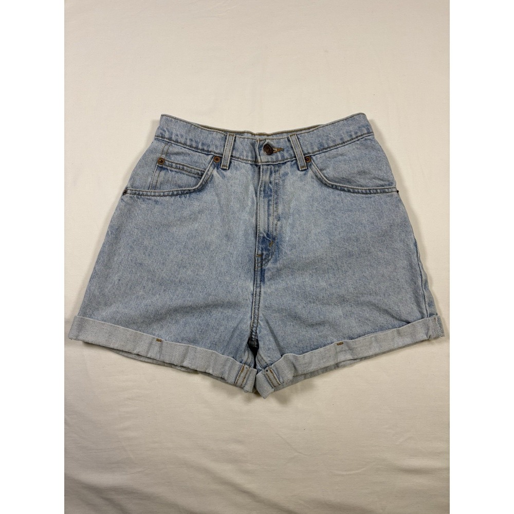 Vtg 1994 Levis 954 Orange Tab Shorts Womens 7 High Rise Cuffed Denim Light Wash
